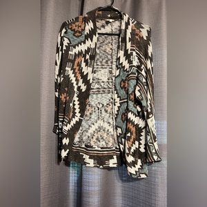 Aztec print cardigan